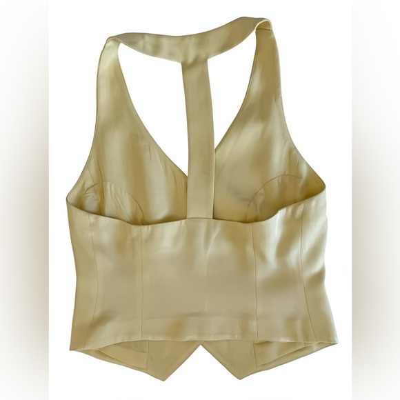 Express Pastel Yellow Linen Vest & Wide Leg Trouser Set XS Top 4S Pants - Picture 11 of 15